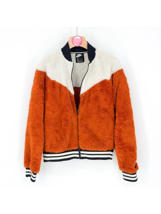 Nike Jackets & Blazers - Nike Women's "Wolf" Sherpa Sport Fleece Bomber Jacket Orange Cream Women's Small